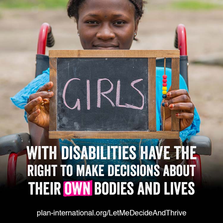 写真：障がいのある女の子も意思決定をする権利がある