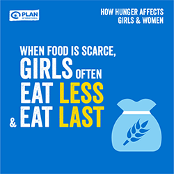 写真：女の子の食事は後回しにされ、食べる量も減少