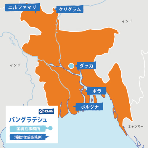 バングラデシュ支援活動地図