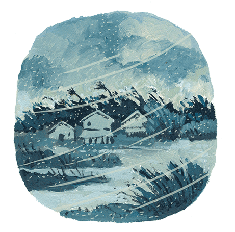 イラスト：サイクロンがルマの住む地域を襲いました