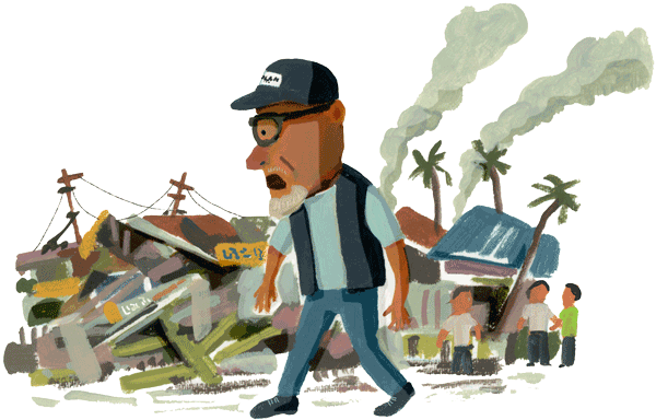 イラスト:地震の翌日、プラン・インターナショナル・ミャンマーの責任者ハイダーは、その影響を調査するために震源地に近いマンダレーを訪れました。