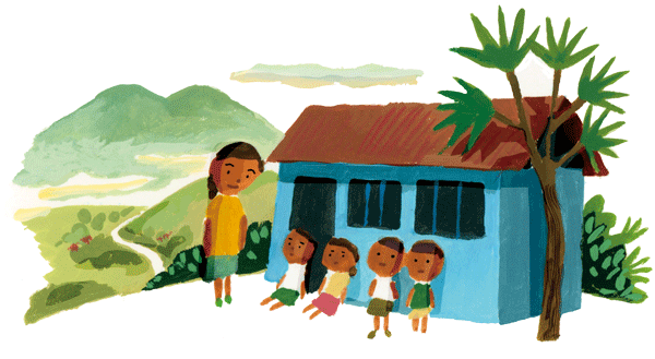 イラスト：東ティモールは、国土の大半が山岳地帯からなる小さな国です。