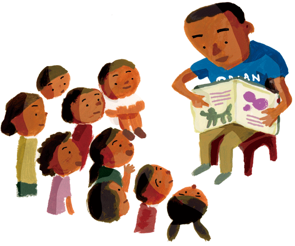 イラスト：そこで、動き出したのが「移動図書館」プロジェクトです。