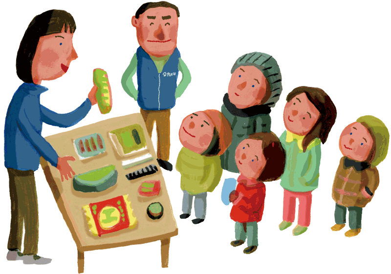 イラスト：プランは紛争開始直後から、弱い立場に置かれている子どもたちの保護を最優先に支援を開始。