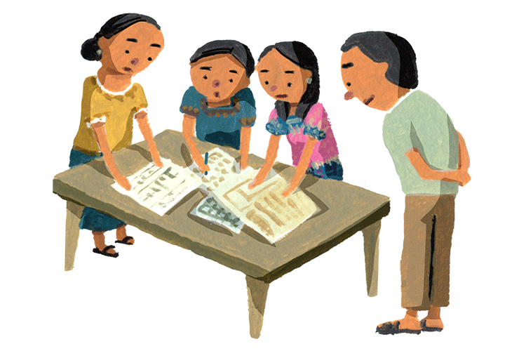 イラスト:計画づくりは大変でした