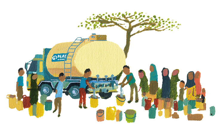 イラスト：プランの給水車