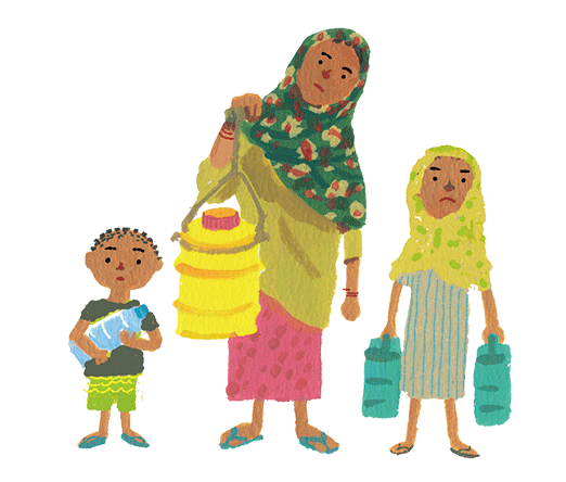 イラスト：ハワと弟、妹