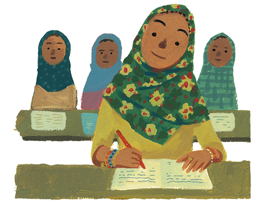 イラスト：勉強するハワ