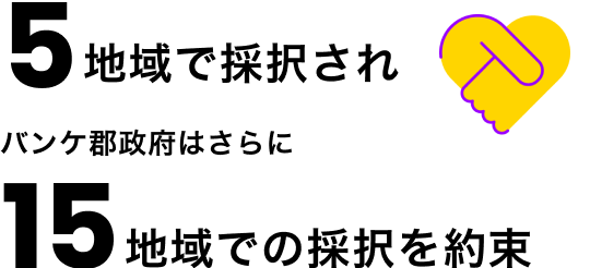 5地区で採択され、バンケ郡政府はさらに15地区での採択を約束