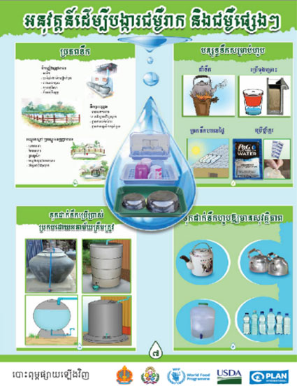 写真：イベントで使用したポスターは、イラストを多用してわかりやすく水の管理方法を説明