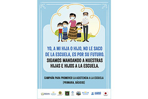 コロナ禍でも子どもの学習継続を促進する啓発ポスター / ©プラン・インターナショナル