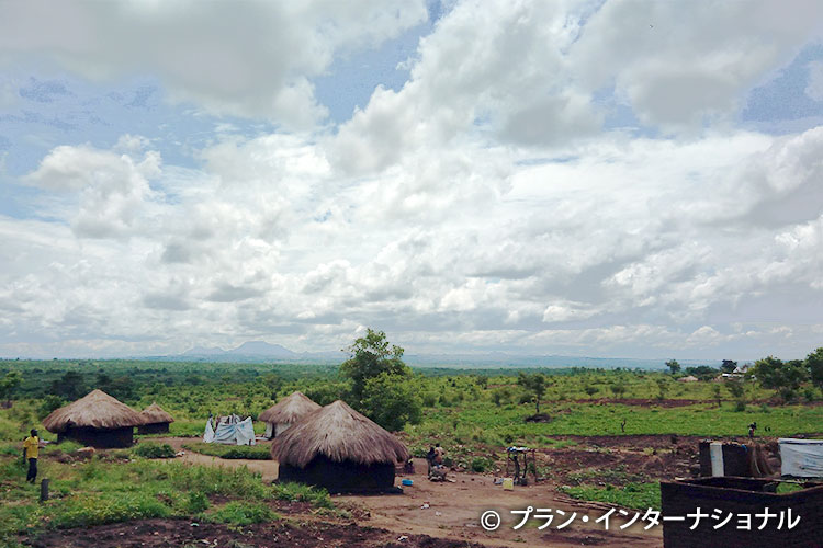 写真：森を開墾して生活環境を整えた難民居住区（ウガンダ）