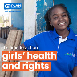 写真：「女の子の健康と権利のために今こそ行動を」