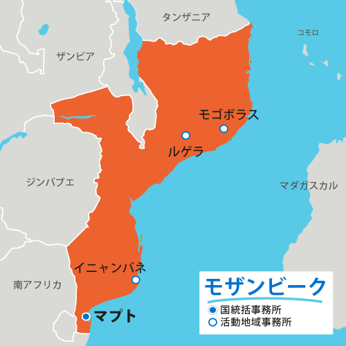 モザンビークの地図