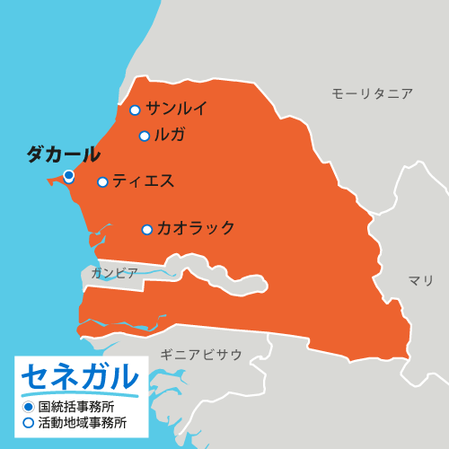 セネガルの地図