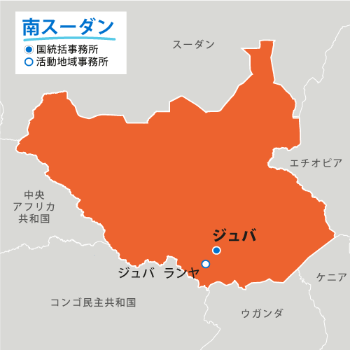 南スーダンの地図