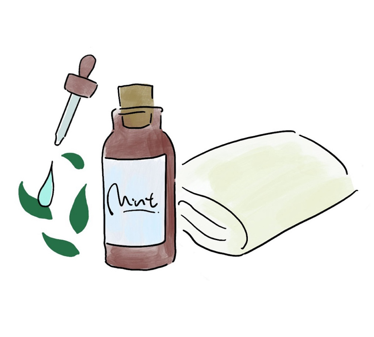 首を冷やす＋アロマ