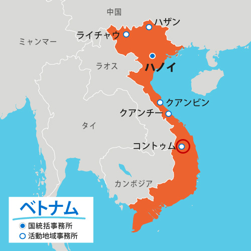 地図：ベトナム　コントゥム