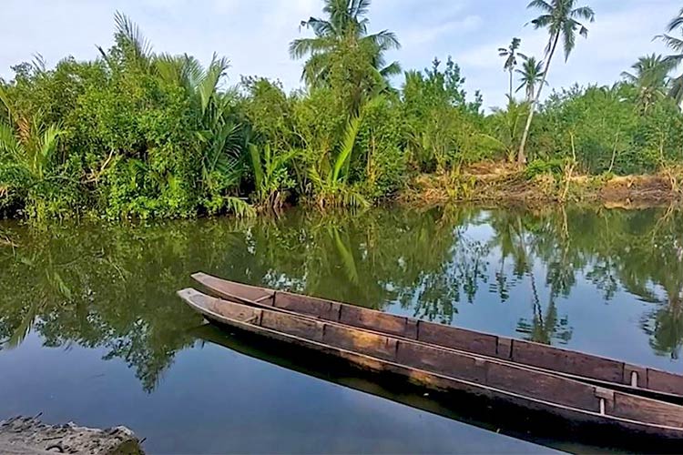 写真：コミュニティを流れる大きな川
