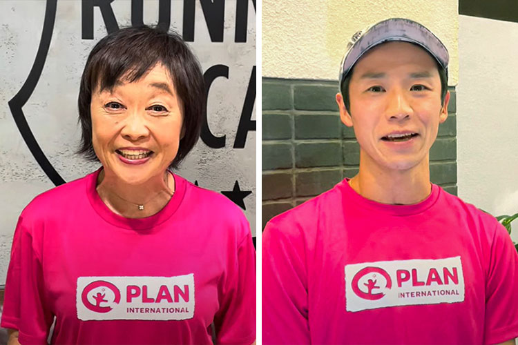 写真：プラン　東京マラソンチャリティアンバサダーの増田明美さんと「うのけん」こと宇野けんたろうさん