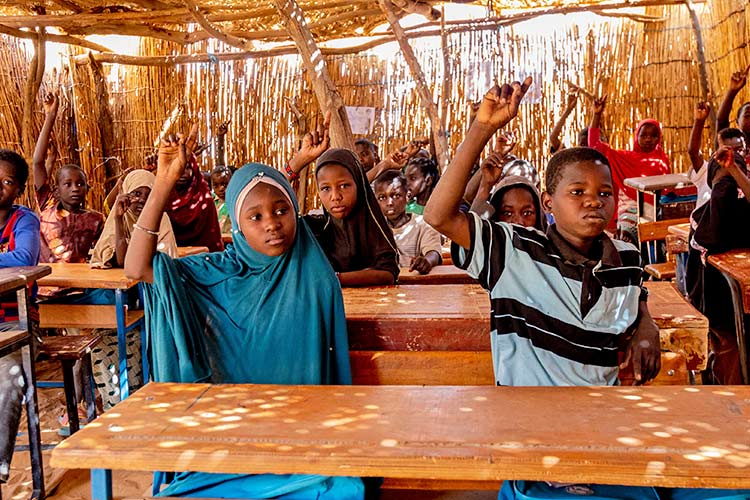 写真：プランが運営する難民キャンプ内の学習スペース（ニジェール）