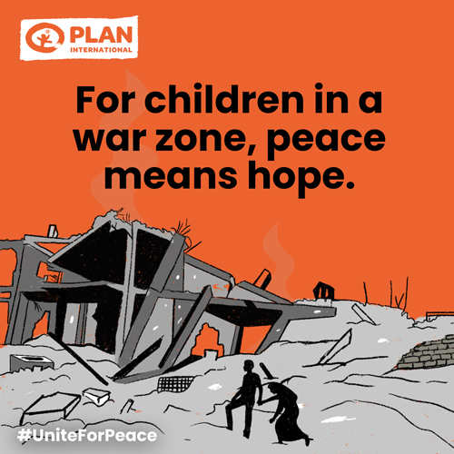 写真：紛争地に生きる子どもたちにとって平和は希望