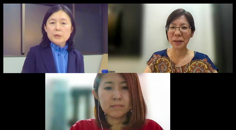 写真：パネルディスカッション登壇者（上段左から溝江さん、井川さん、下段伊藤職員）