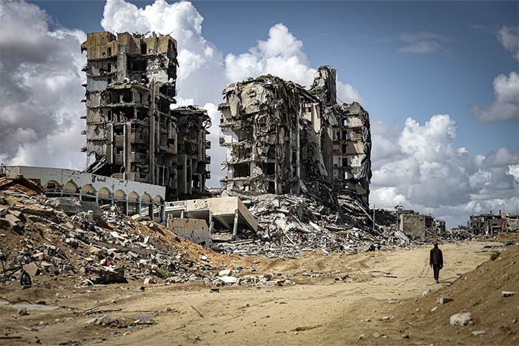 写真：廃虚となった通り