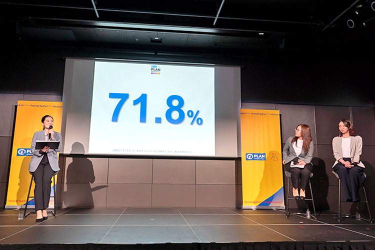 写真：「今からでもプログラミングを学びたい」と回答した学生が71.8％いるというプランの調査結果を紹介