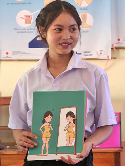 写真：プロジェクトで配布した教材