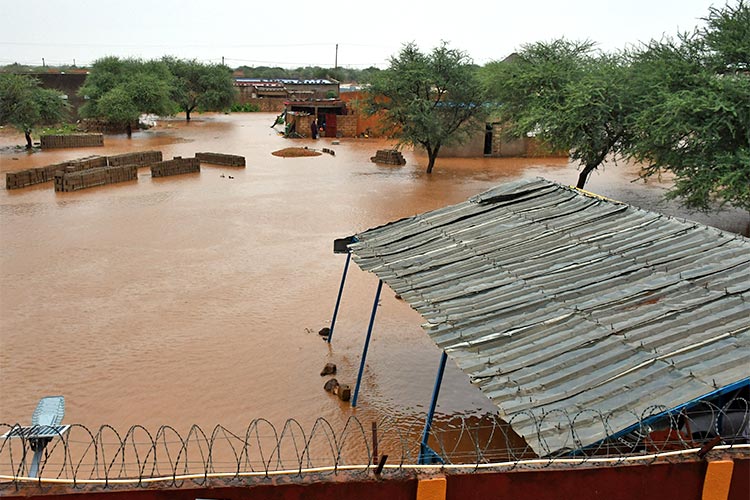 写真:豪雨による洪水被害を受けた地域（ニジェール）