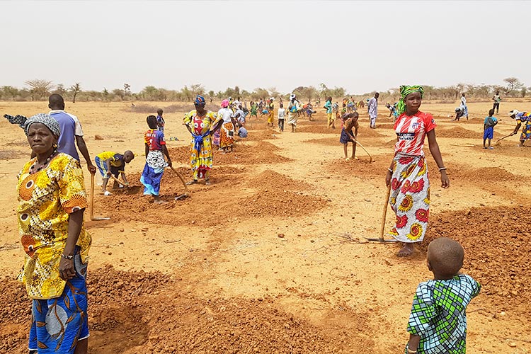 地図：農業プロジェクトに参加する人々（ブルキナファソ）