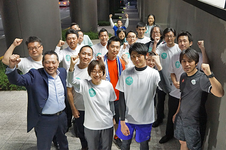 社内で企画したマラソン練習会に参加したメンバー