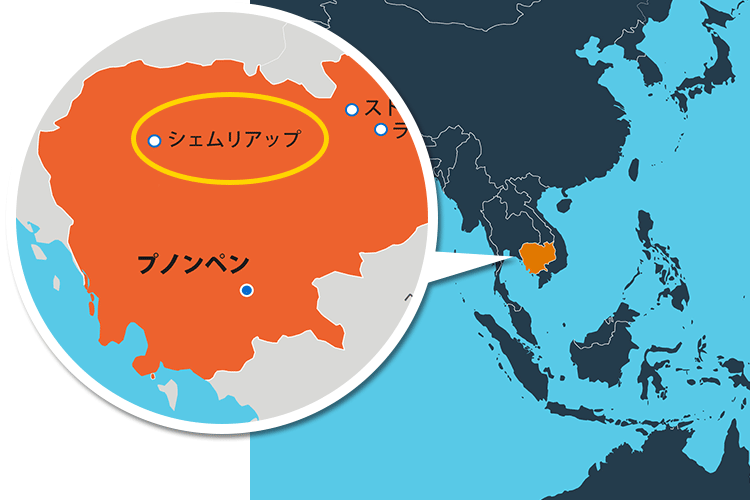 カンボジア対象地域の地図