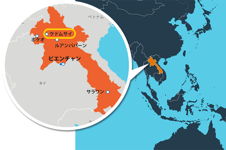 ラオス対象地域の地図
