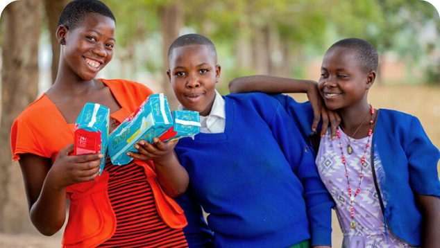 生理用品キットを1,000世帯に支給することができます