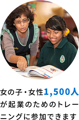 女の子・女性1,500人が起業のためのトレーニングに参加できます
