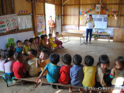 写真：チアが暮らす村の幼稚園。5歳児教育が義務化されています