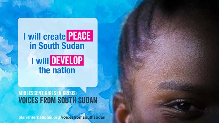 写真：「南スーダンを平和にしたいです。そして、国を発展させたいです」南スーダンの女の子