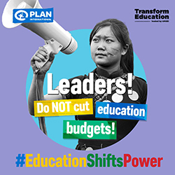 写真：女の子の教育を推進するキャンペーン「Education Shifts Power」