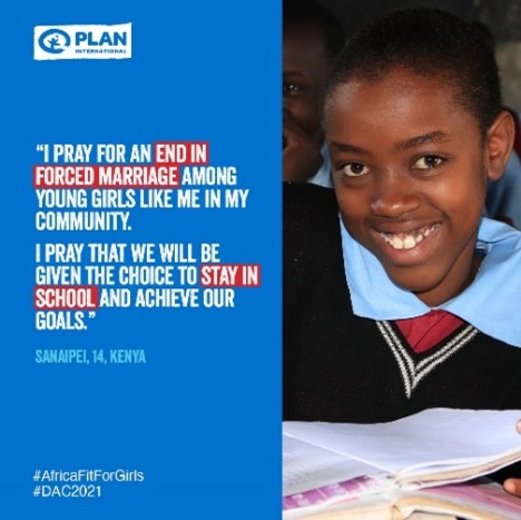 「女の子を強制的に結婚させる習慣がなくなり、女の子たちが自分の意志で教育を受け、夢をかなえることができますように」