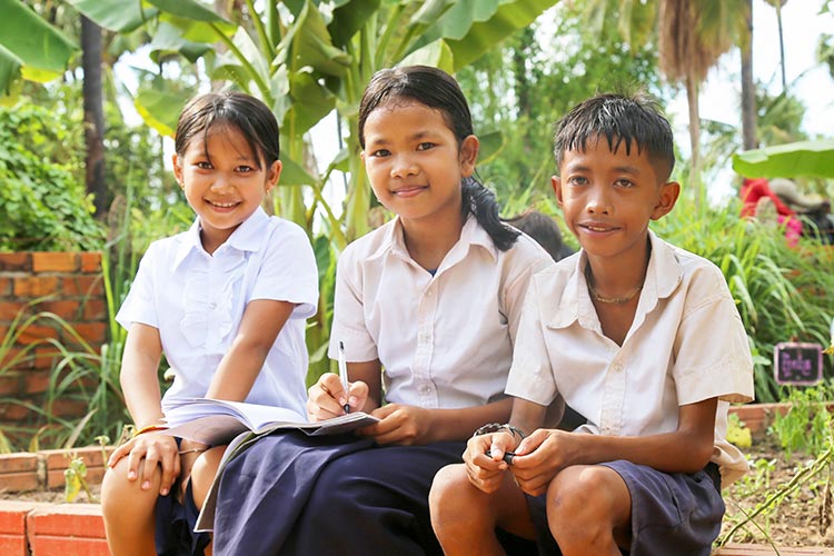 写真：学校菜園キット（カンボジア）